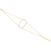 0.21ct 14k Yellow Gold Diamond Lady's Oval Bracelet